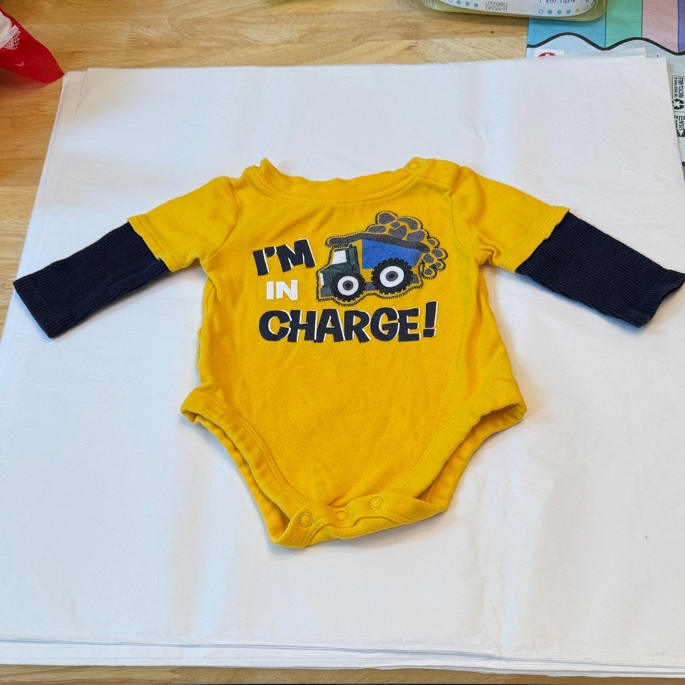 Yellow and Navy Baby infant Bodysuit